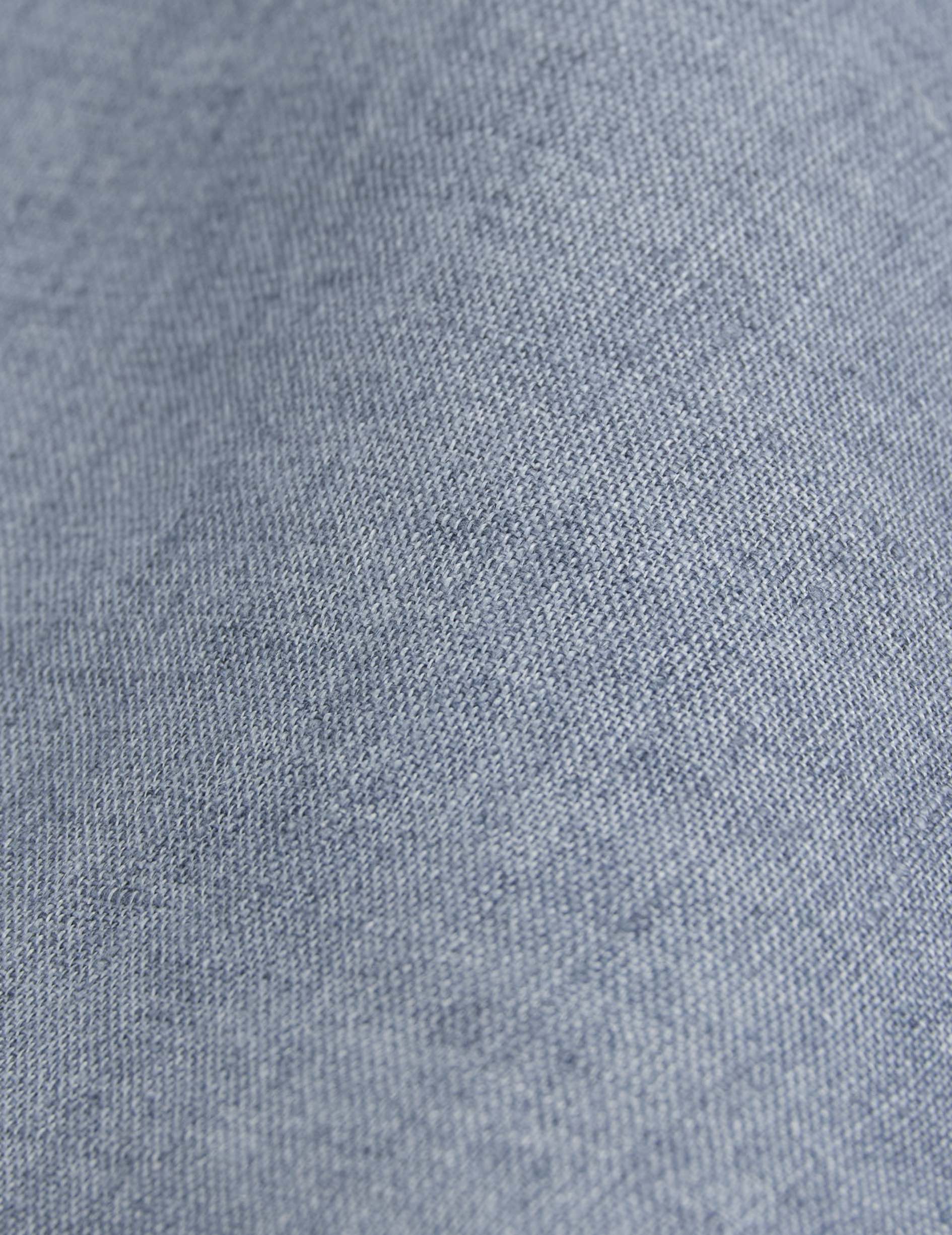 Chemise mixte "Je t'aime" en lin bleu - Image 9
