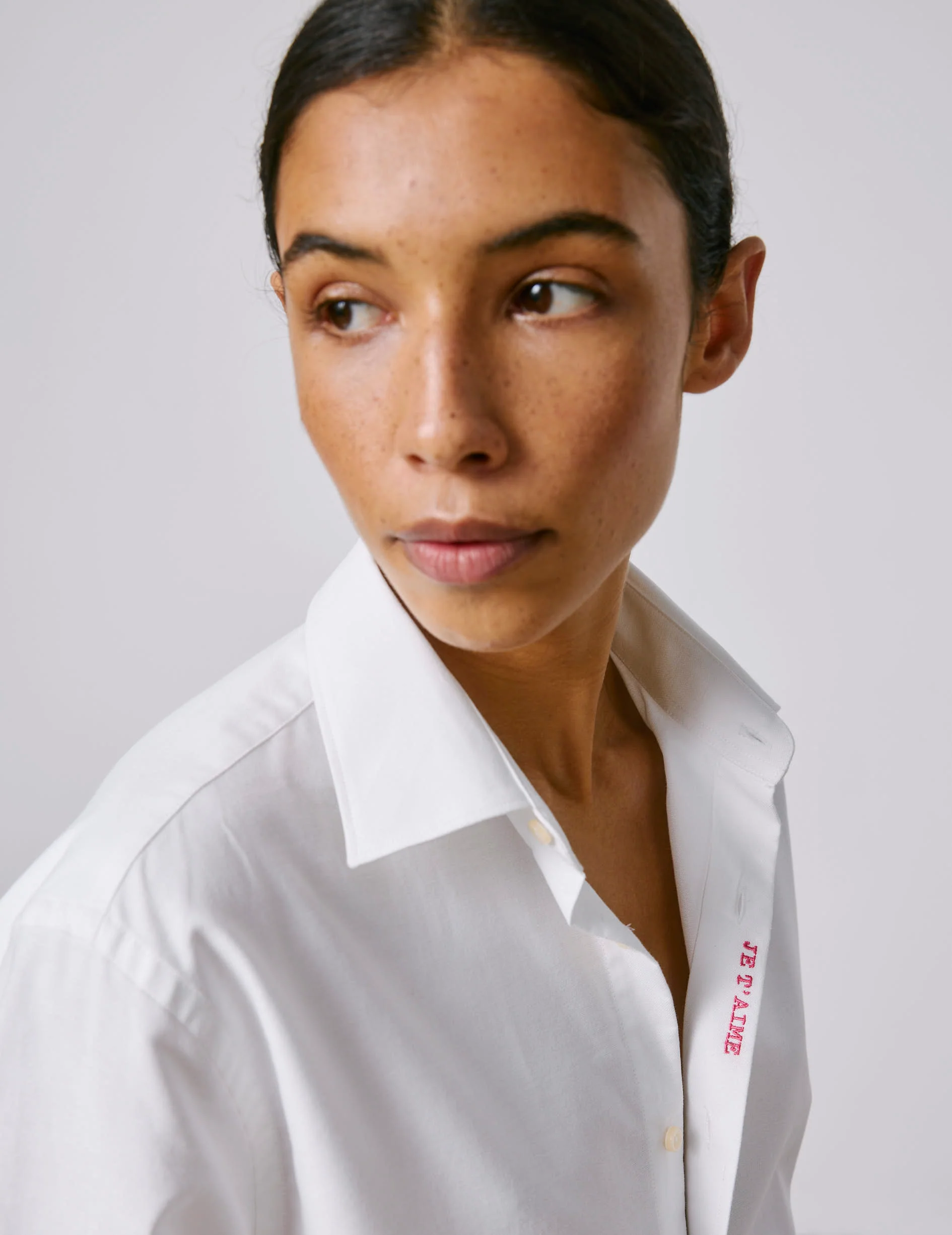 Chemise mixte "Je t'aime" blanche - Image 9