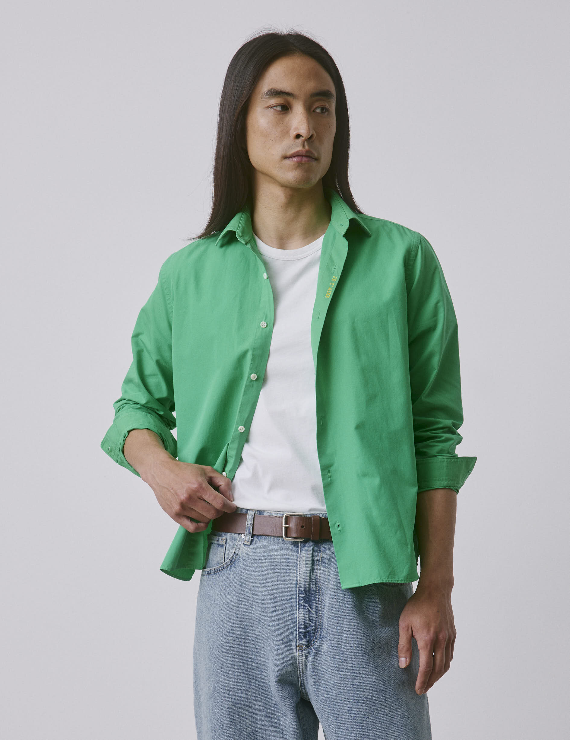 Chemise mixte "Je t'aime" verte - Image 3