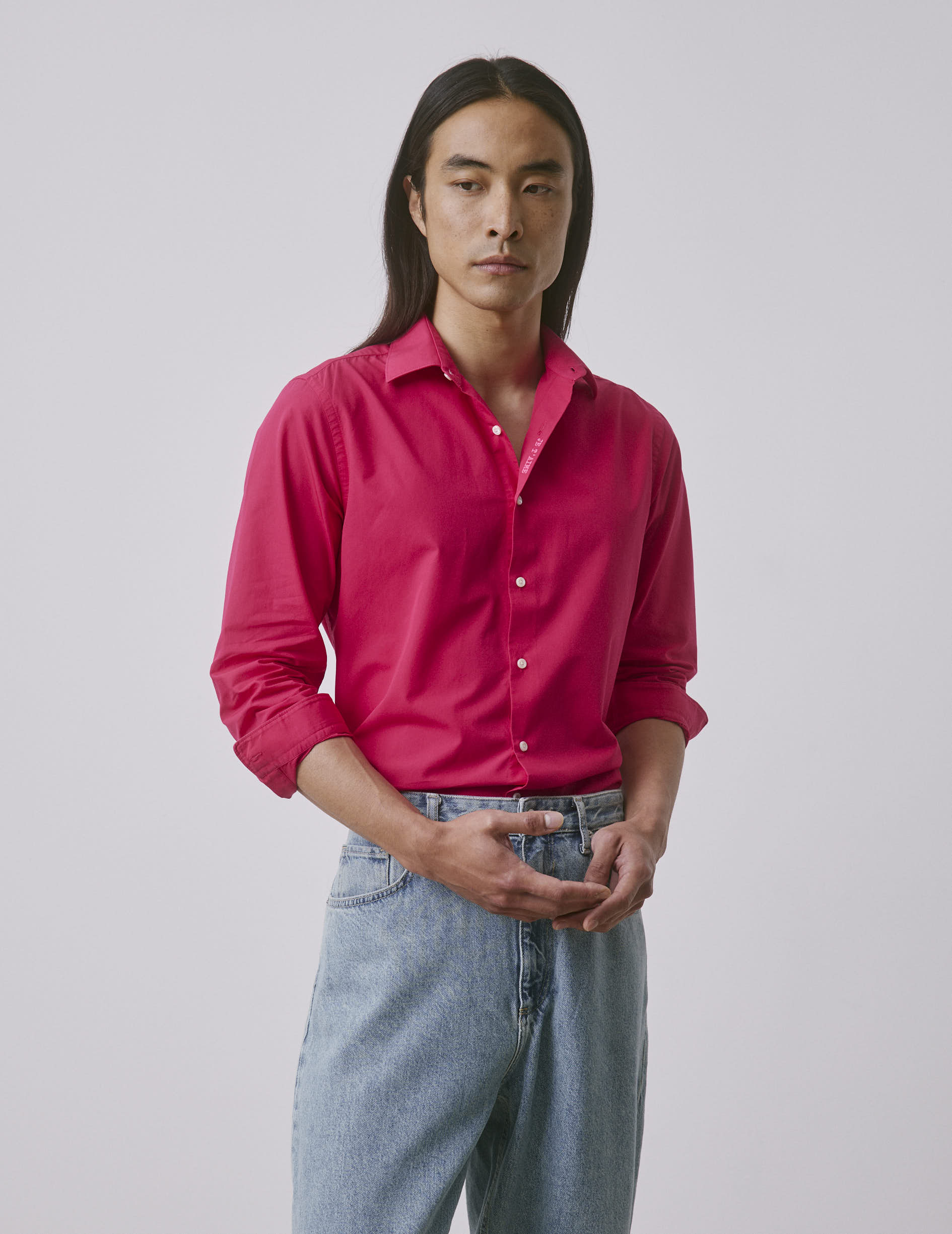 Chemise mixte "Je t'aime" rose fuchsia - Image 3