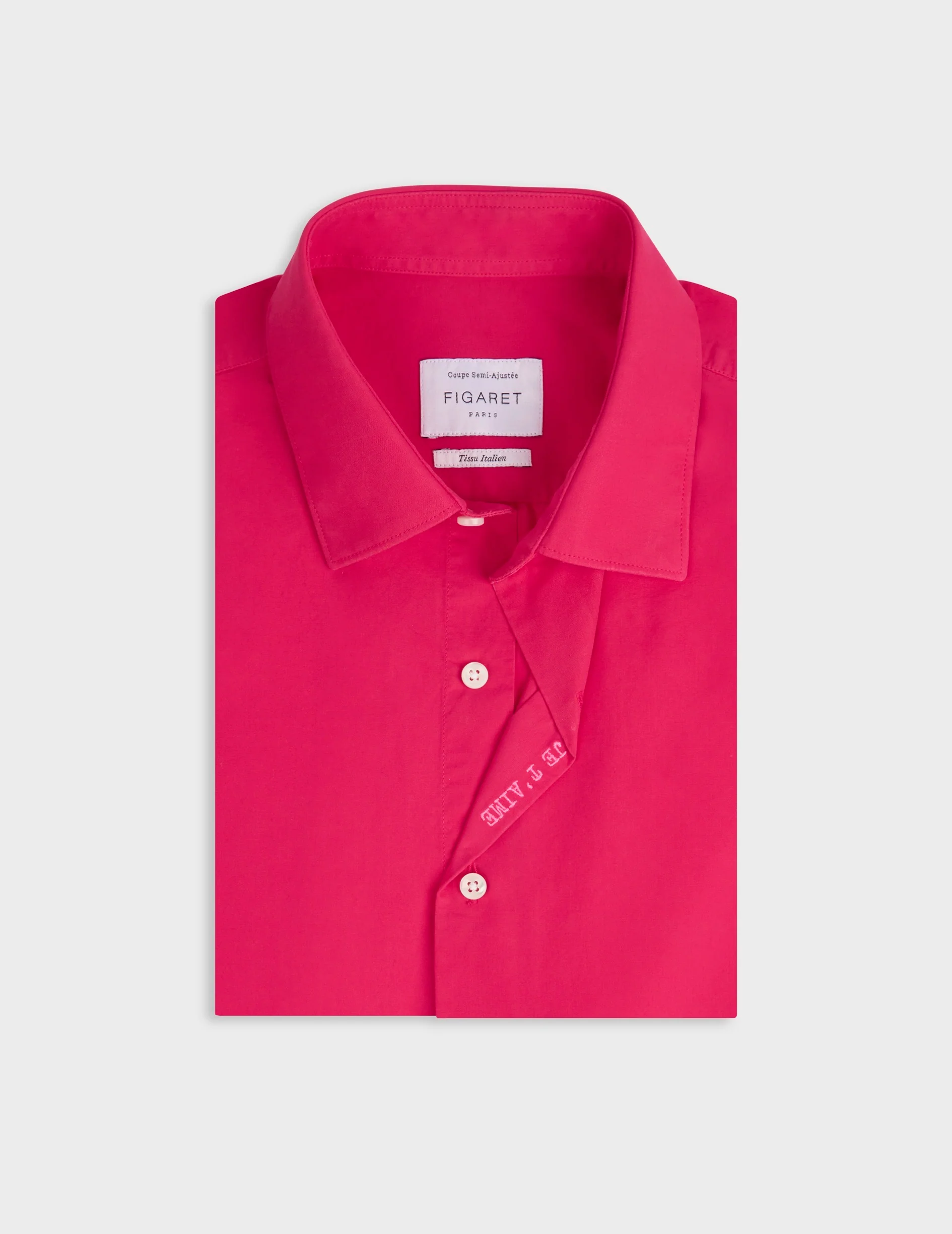 Chemise mixte "Je t'aime" rose fuchsia - Image 7