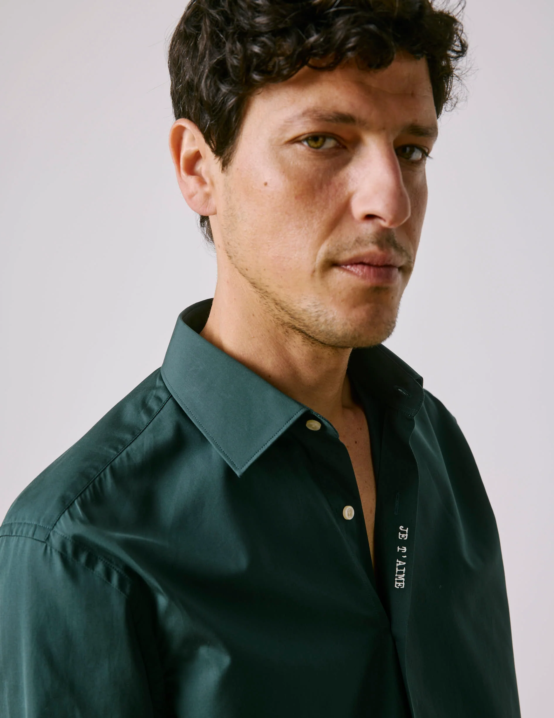 Chemise mixte "Je t'aime" verte foncée - Image 3