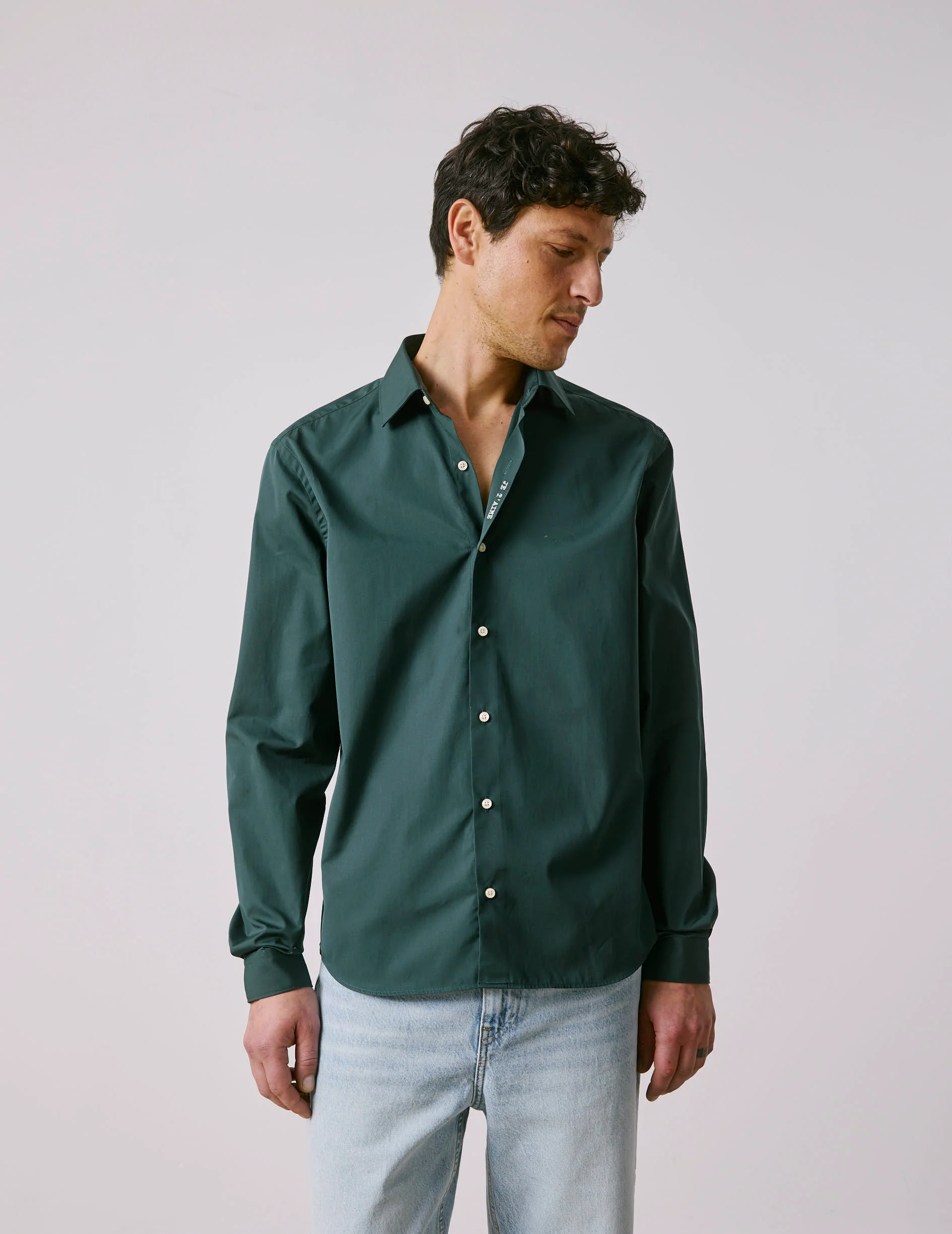 Chemise mixte "Je t'aime" verte foncée - Image 4