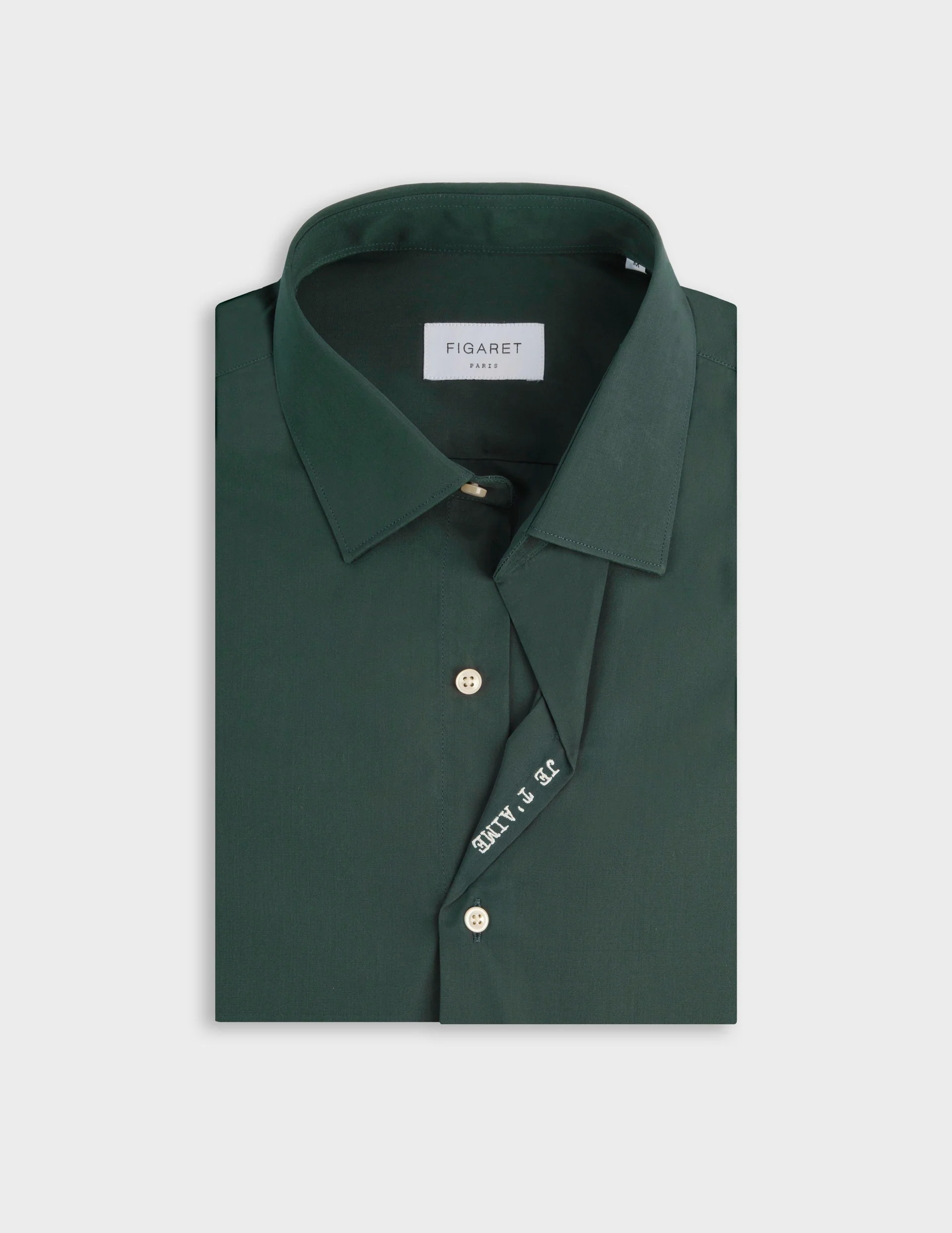 Chemise mixte "Je t'aime" verte foncée - Image 8