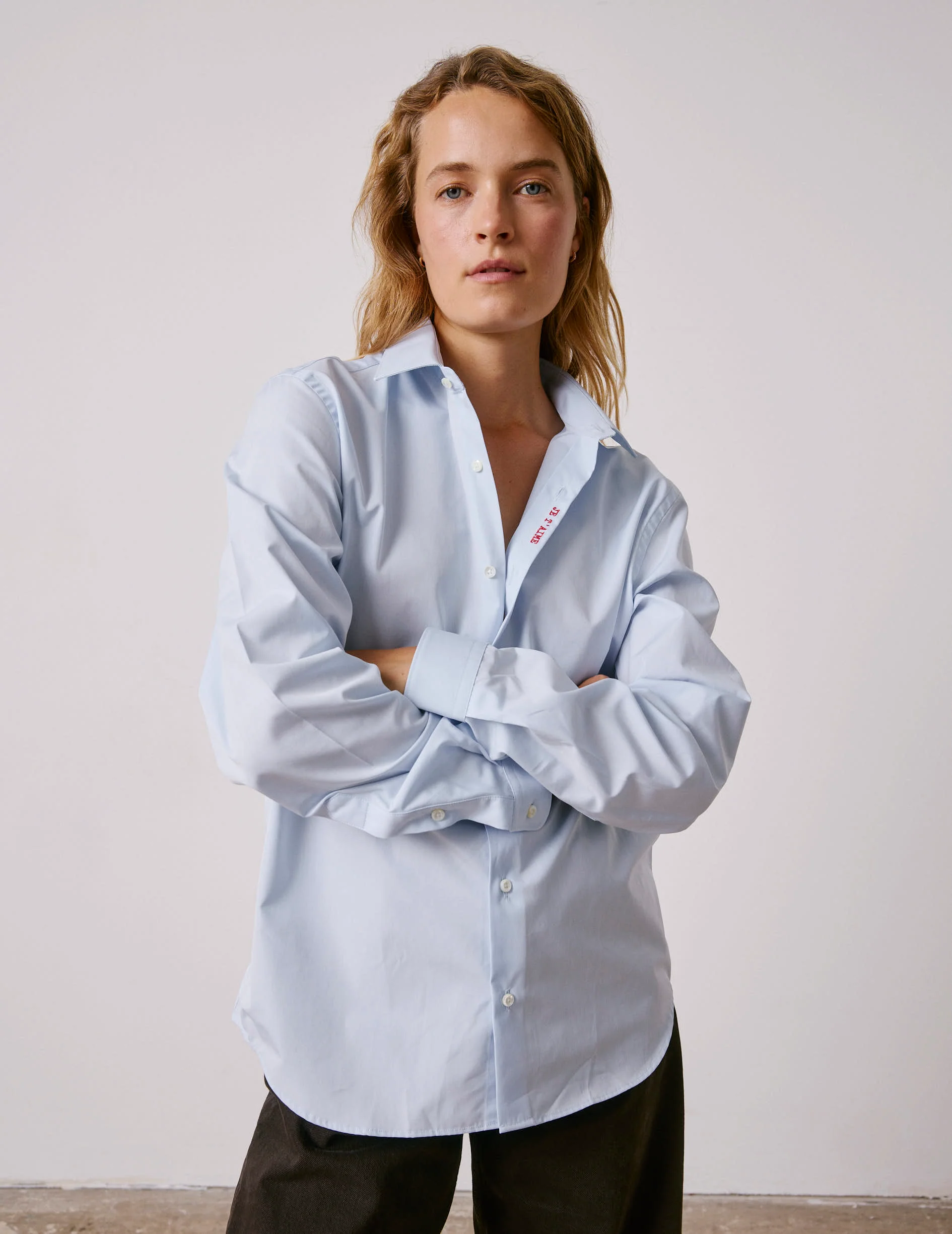 Chemise mixte "Je t'aime" bleue - Image 6
