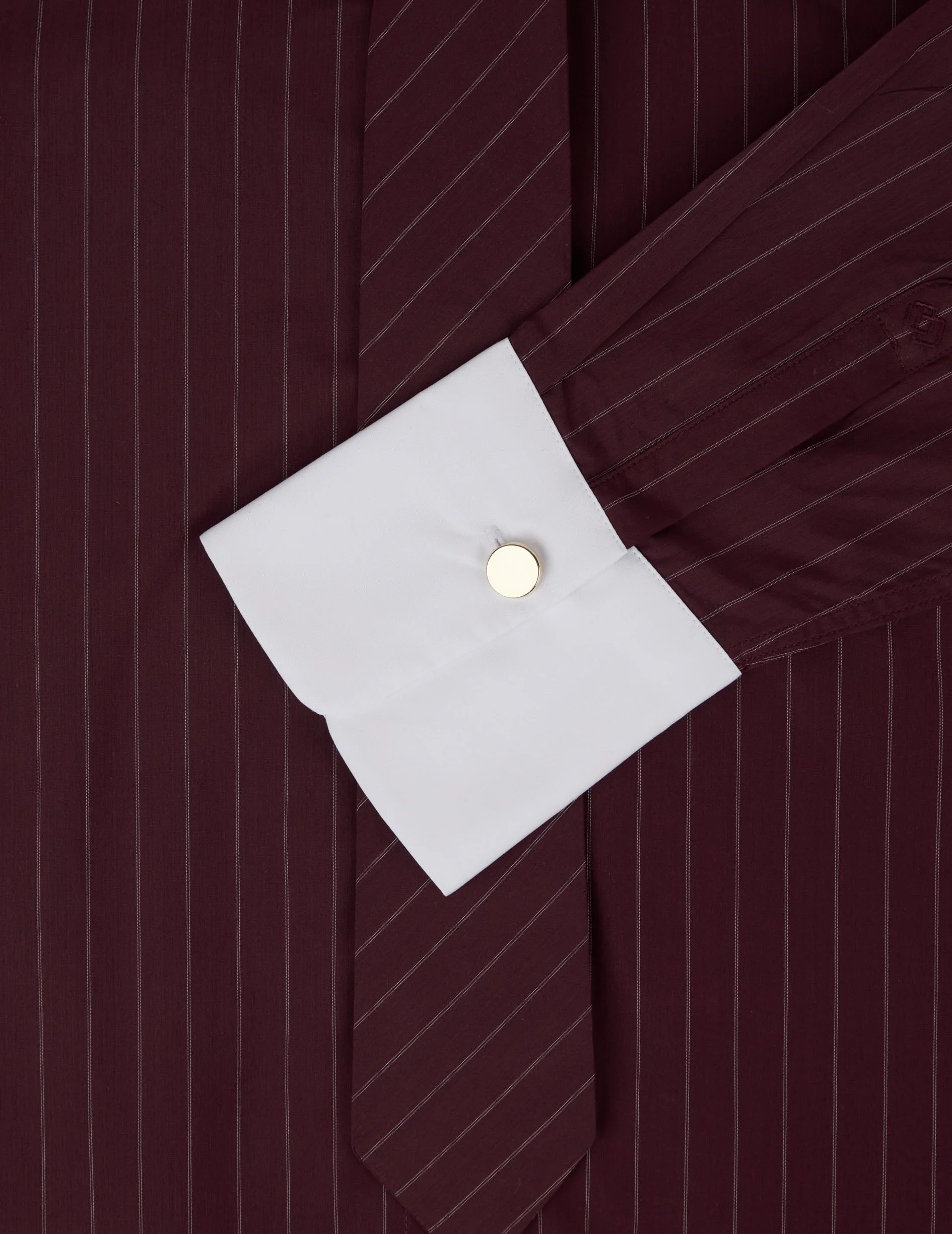 Chemise Naéline avec cravate amovible rayée bordeaux - Image 6