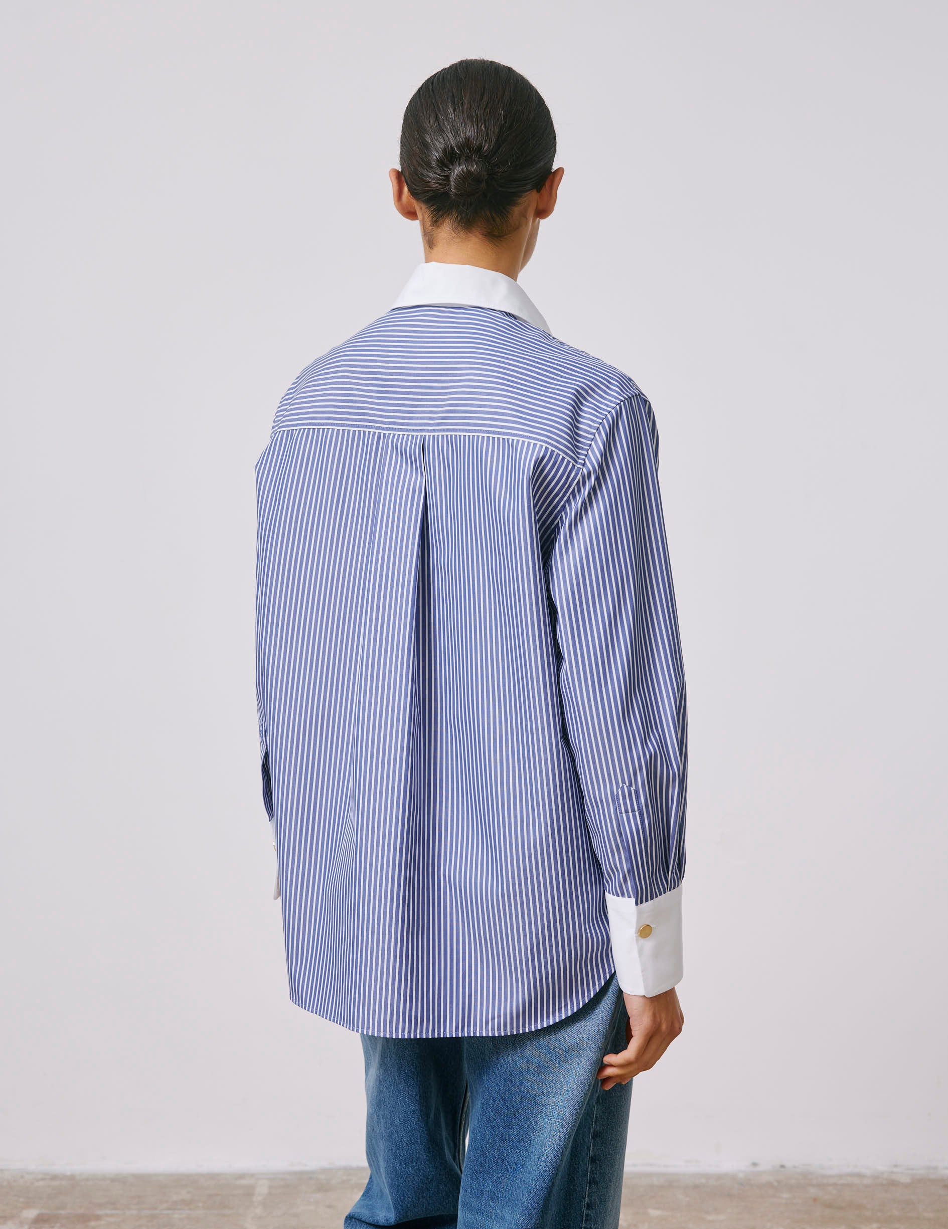 Chemise Naéline avec cravate amovible bleue - Image 6