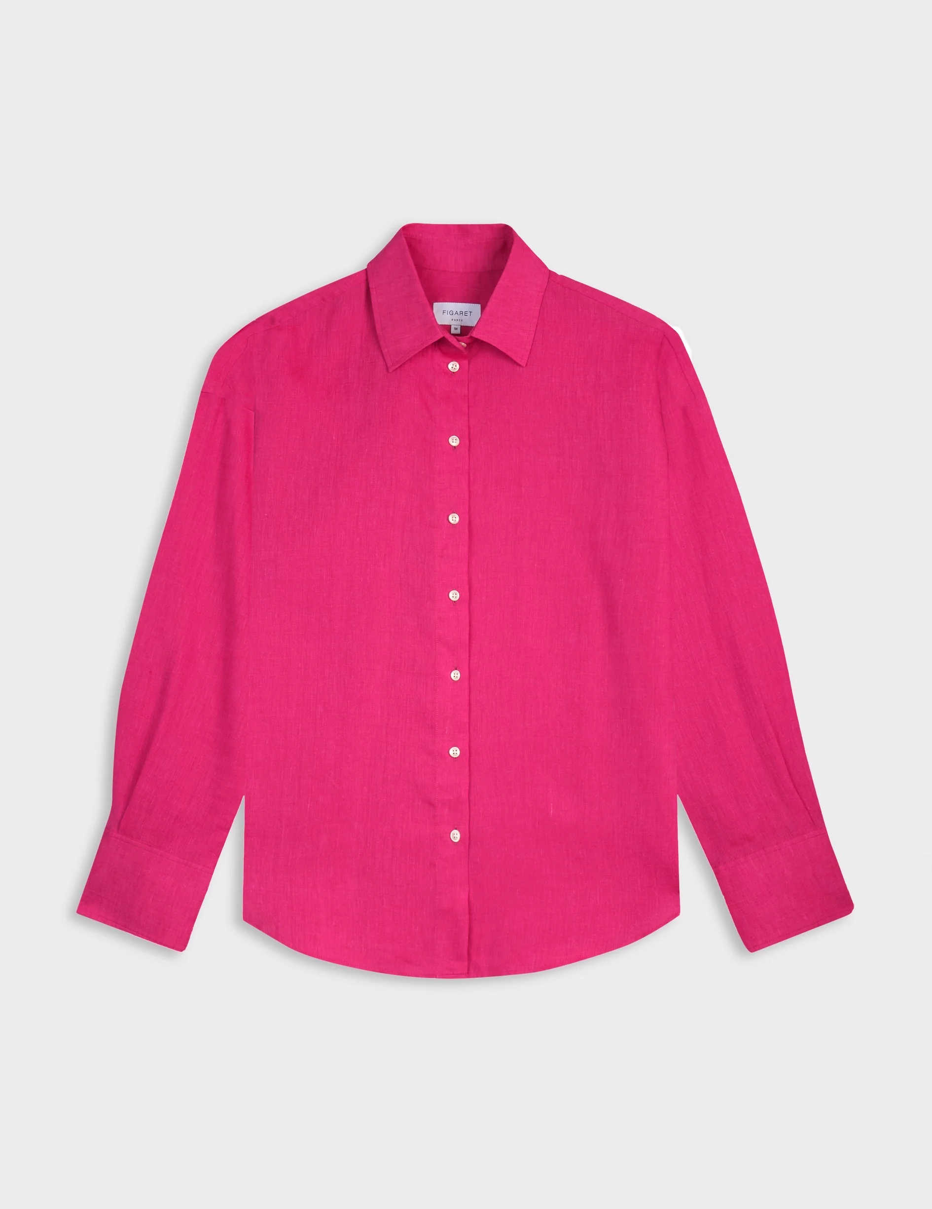 Chemise oversize Lizandra en lin fuchsia - Image 4