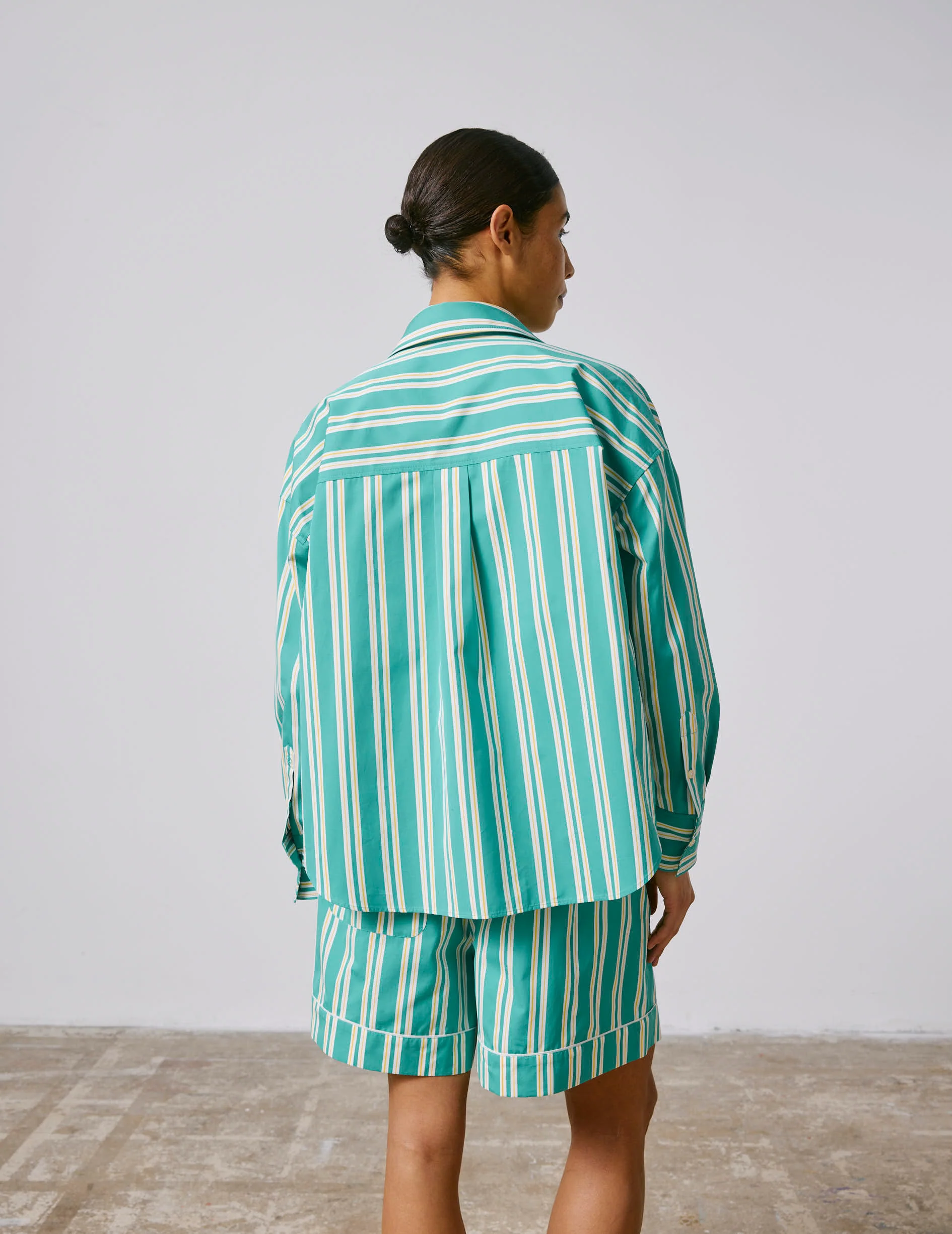 Chemise oversize Lizandra rayée verte - Image 2