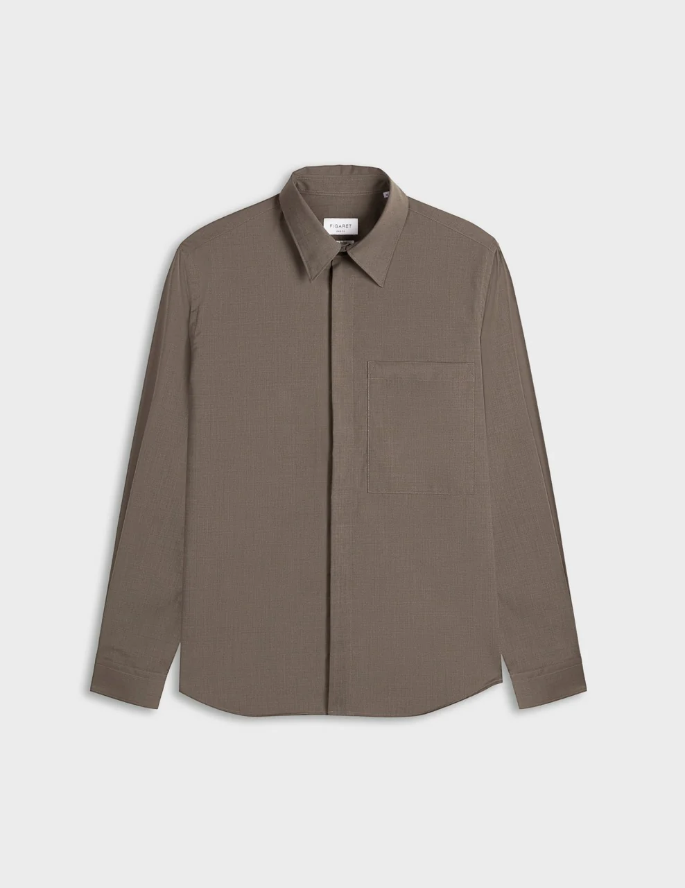 Chemise Paul en laine vierge marron - Image 4