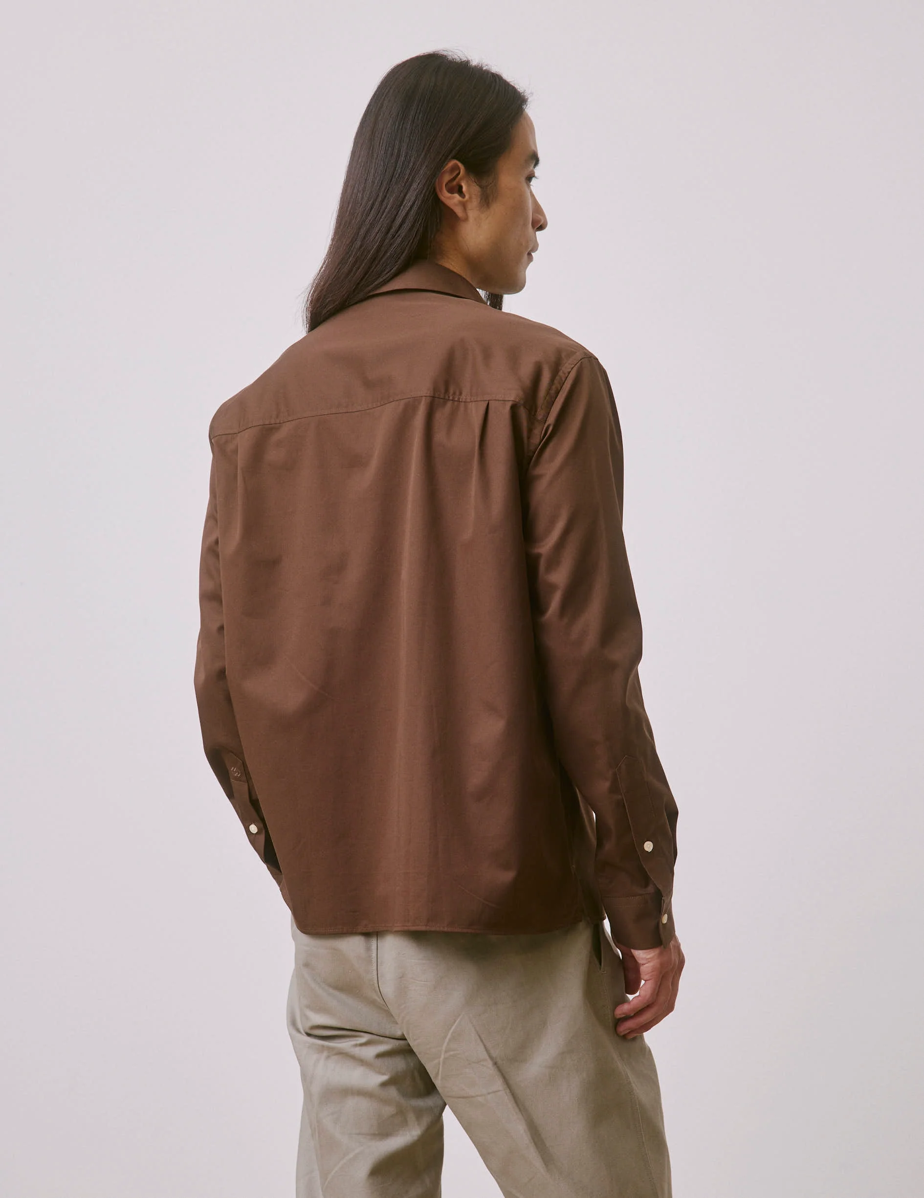 Chemise popover Normann marron - Image 3
