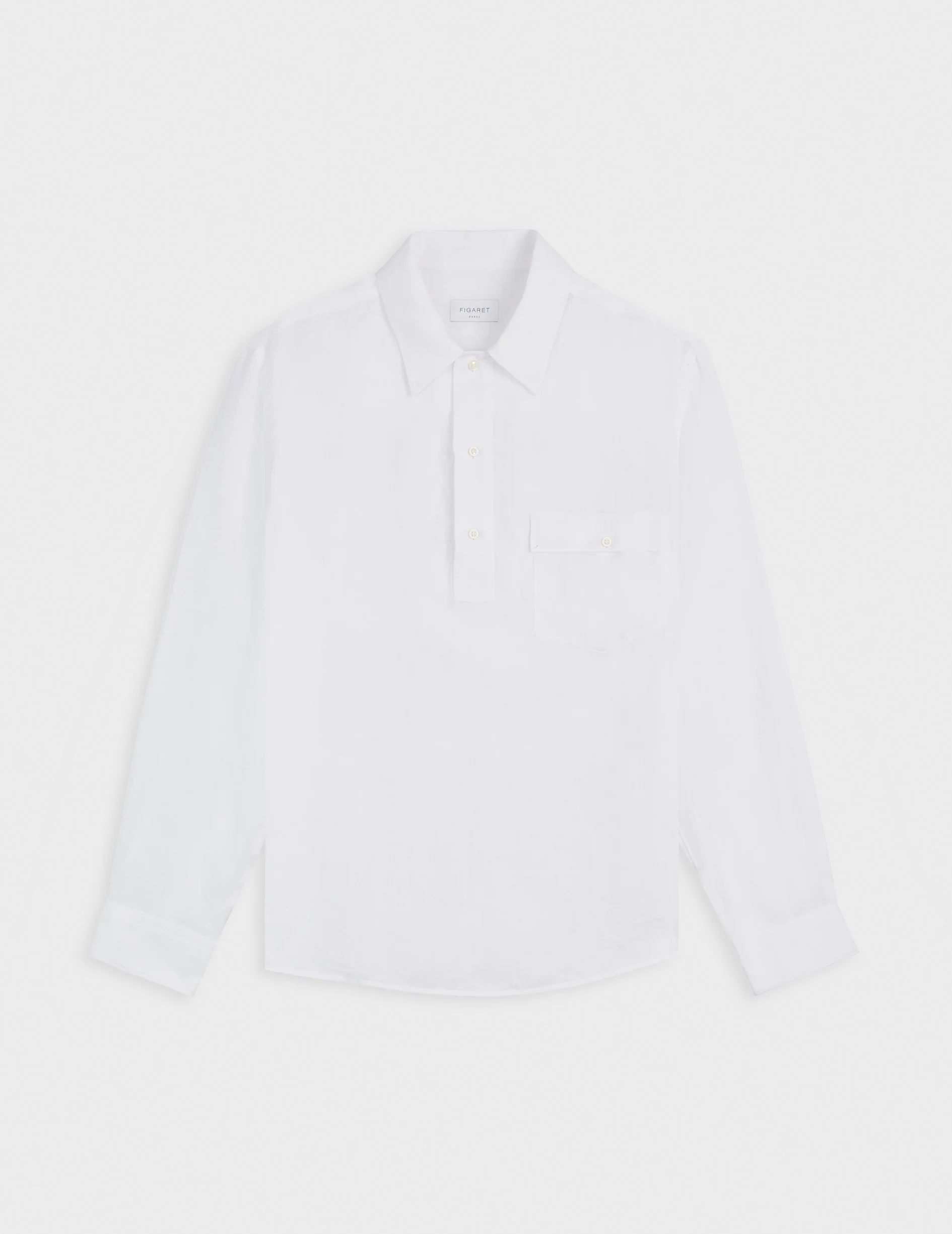 Chemise popover Normann en lin blanc - Image 6