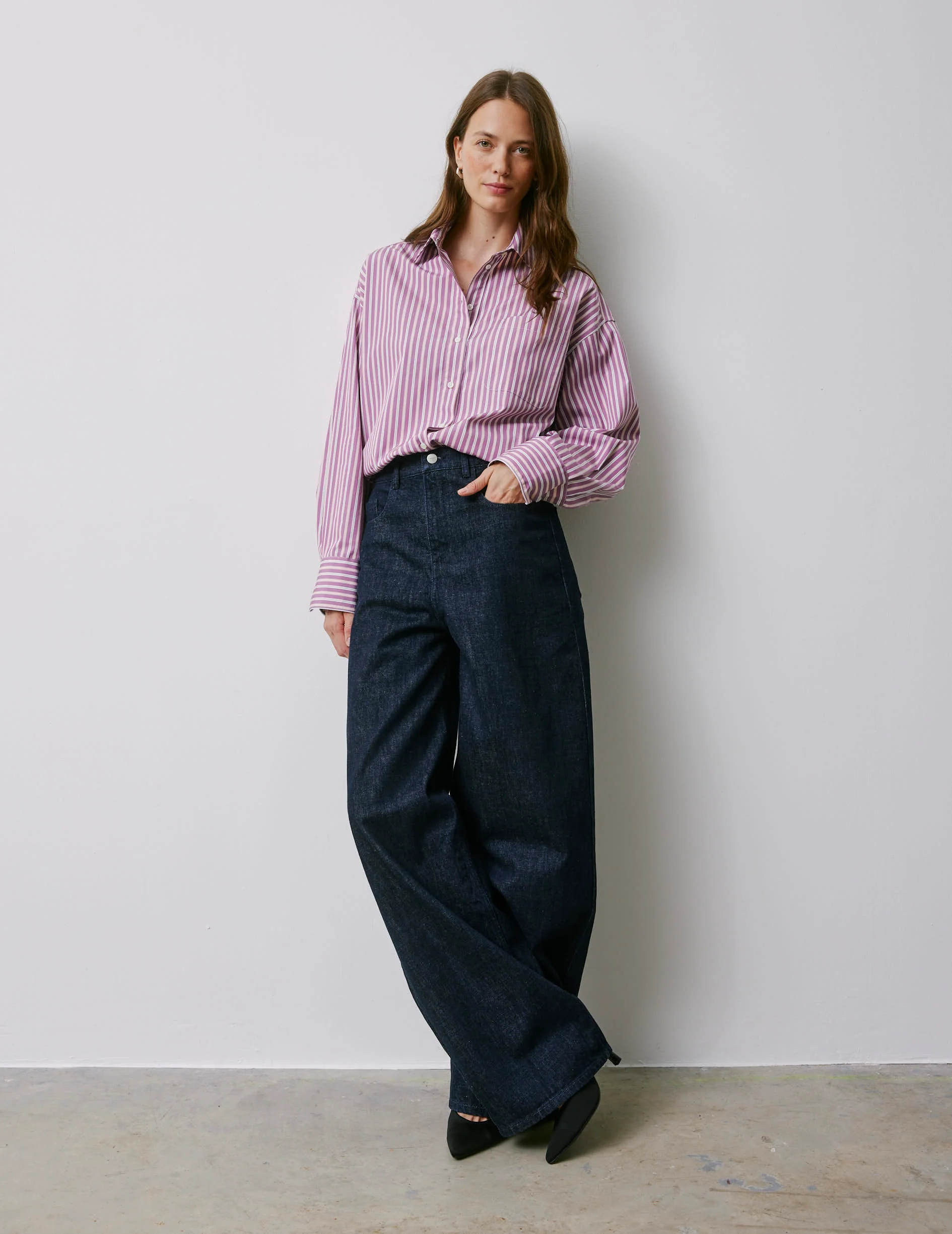 Jean barrel Meredith en denim bleu marine - Image 3