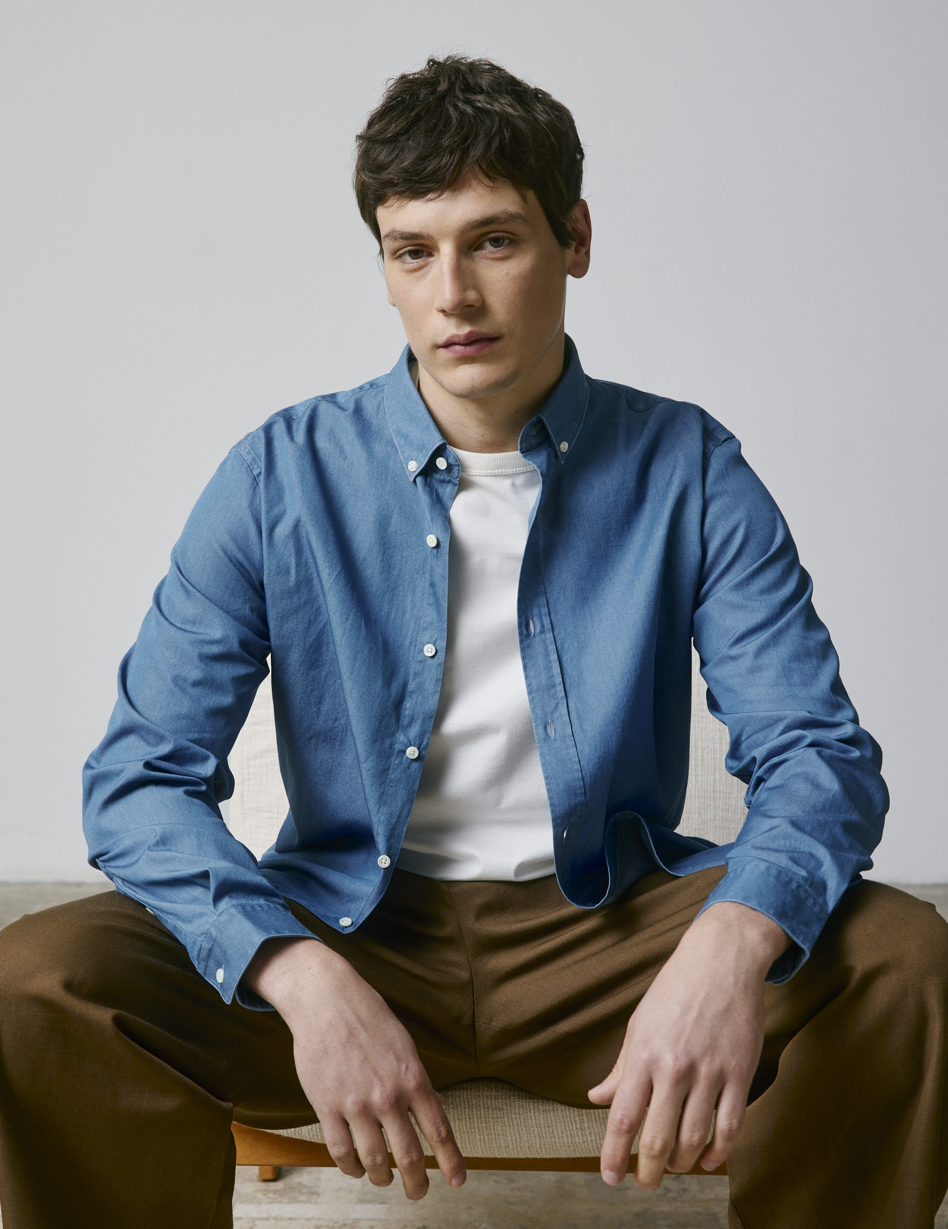 Chemise Semi-ajustée bleue