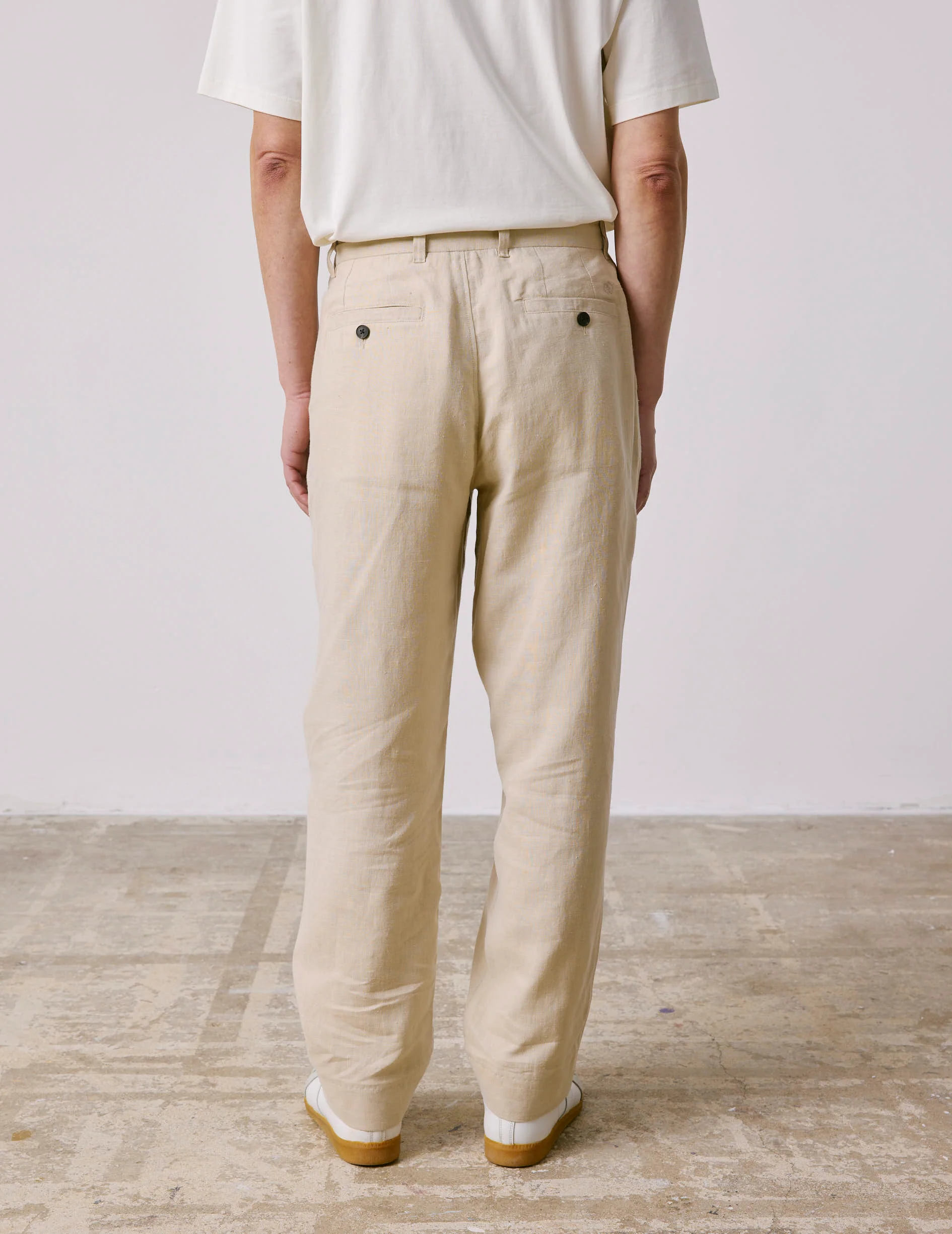 Pantalon Nicolaï en lin beige clair - Image 2