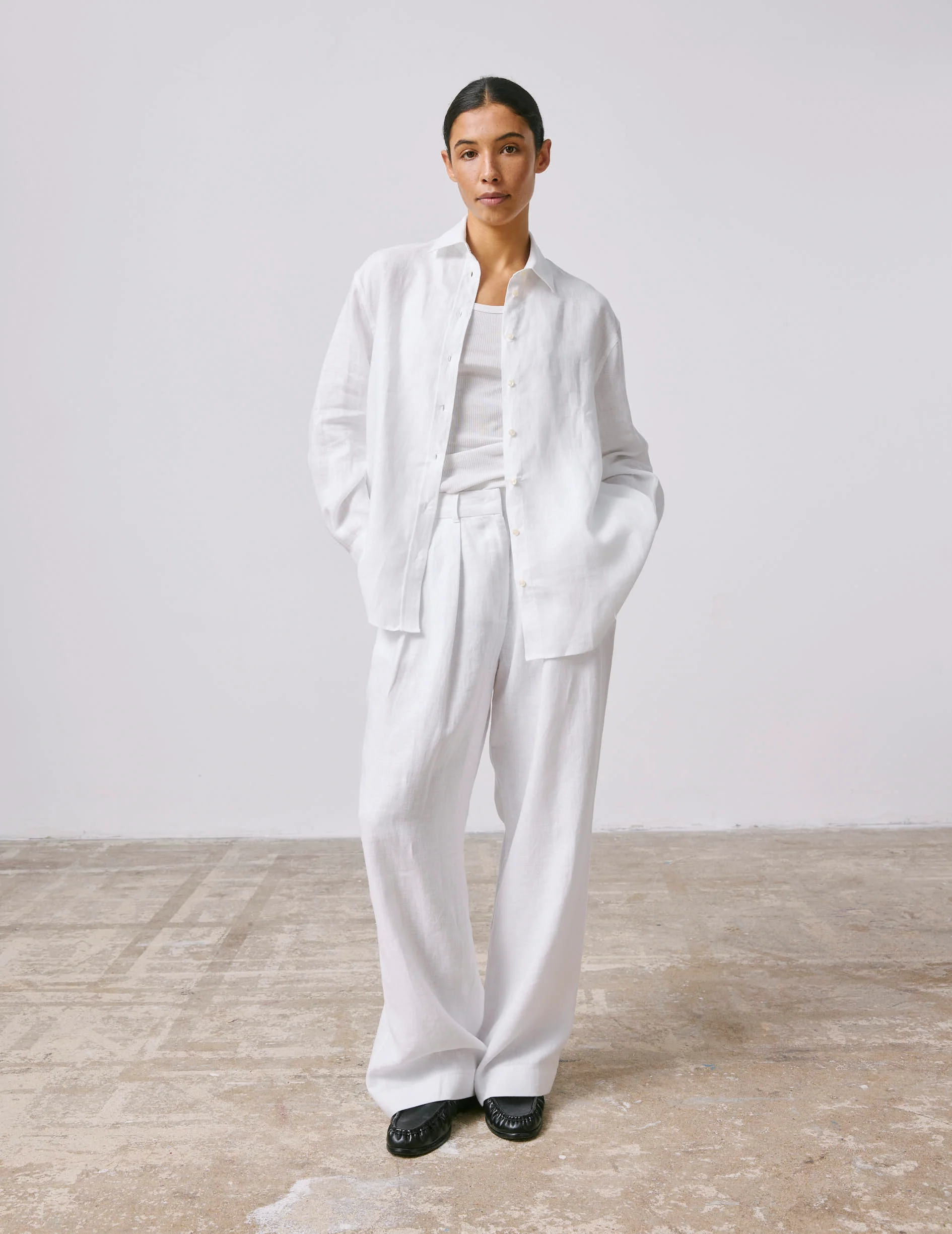 Pantalon Norma en lin blanc - Image 3