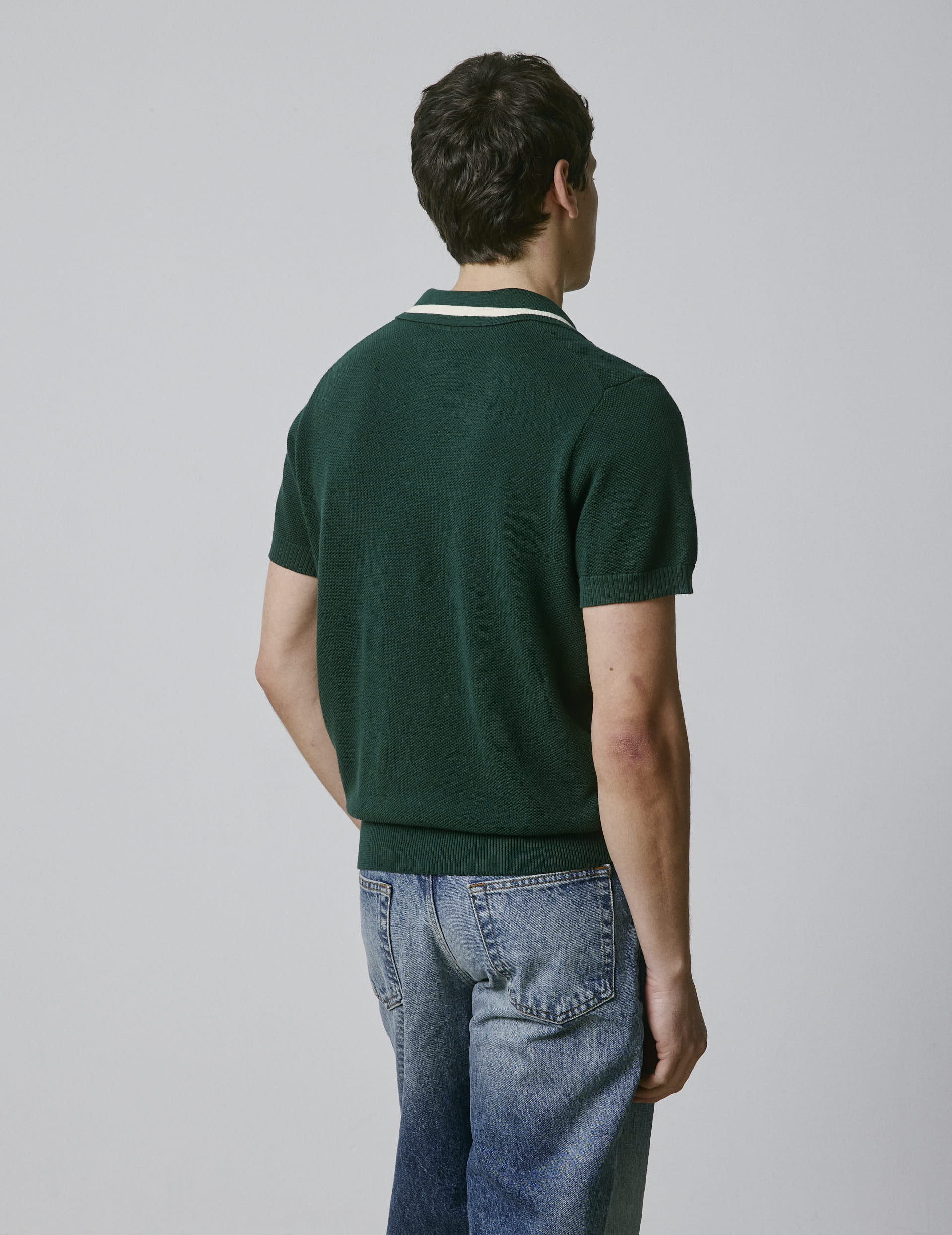 Polo Nick manches courtes en coton vert - Image 2