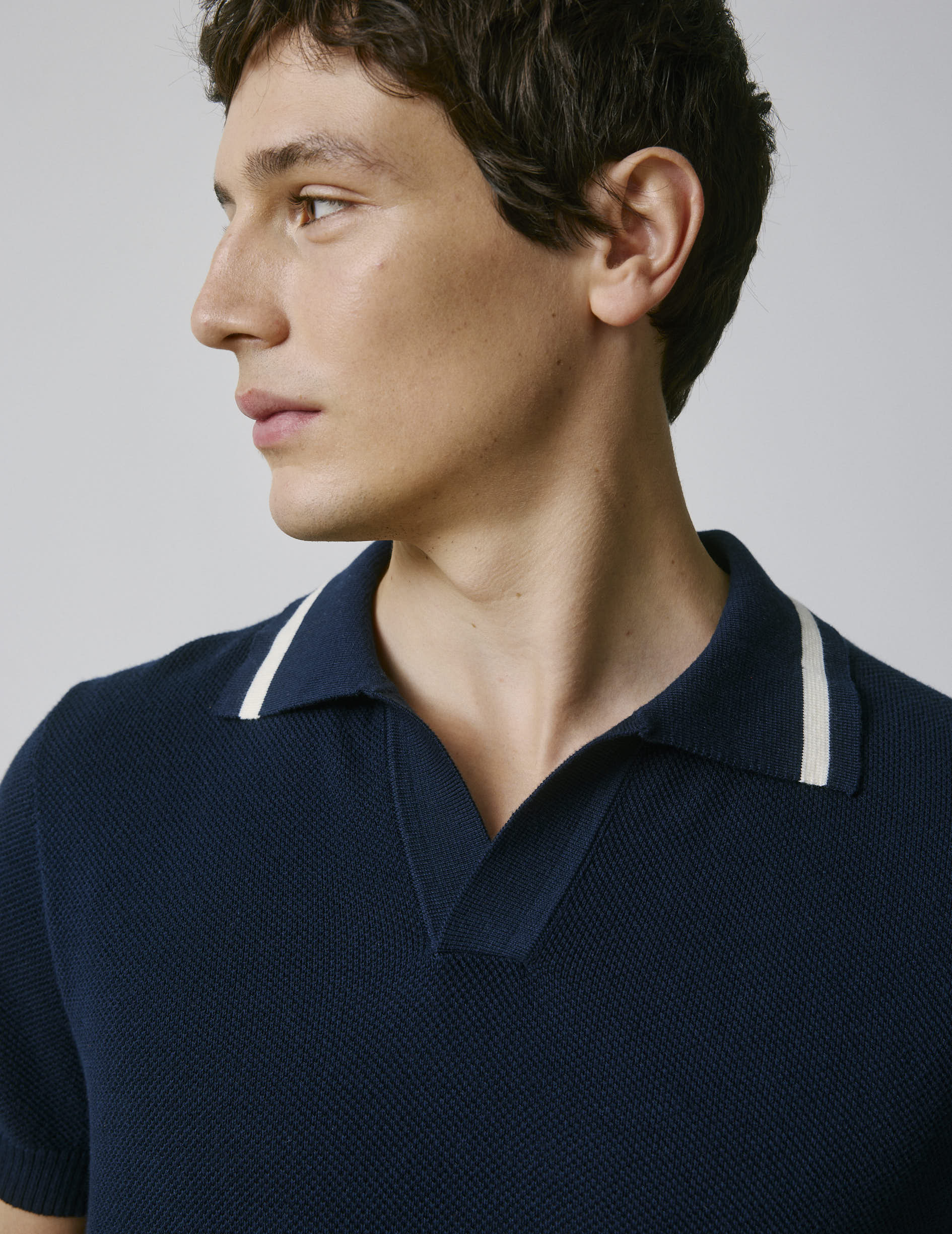 Polo Nick en coton marine - Image 3