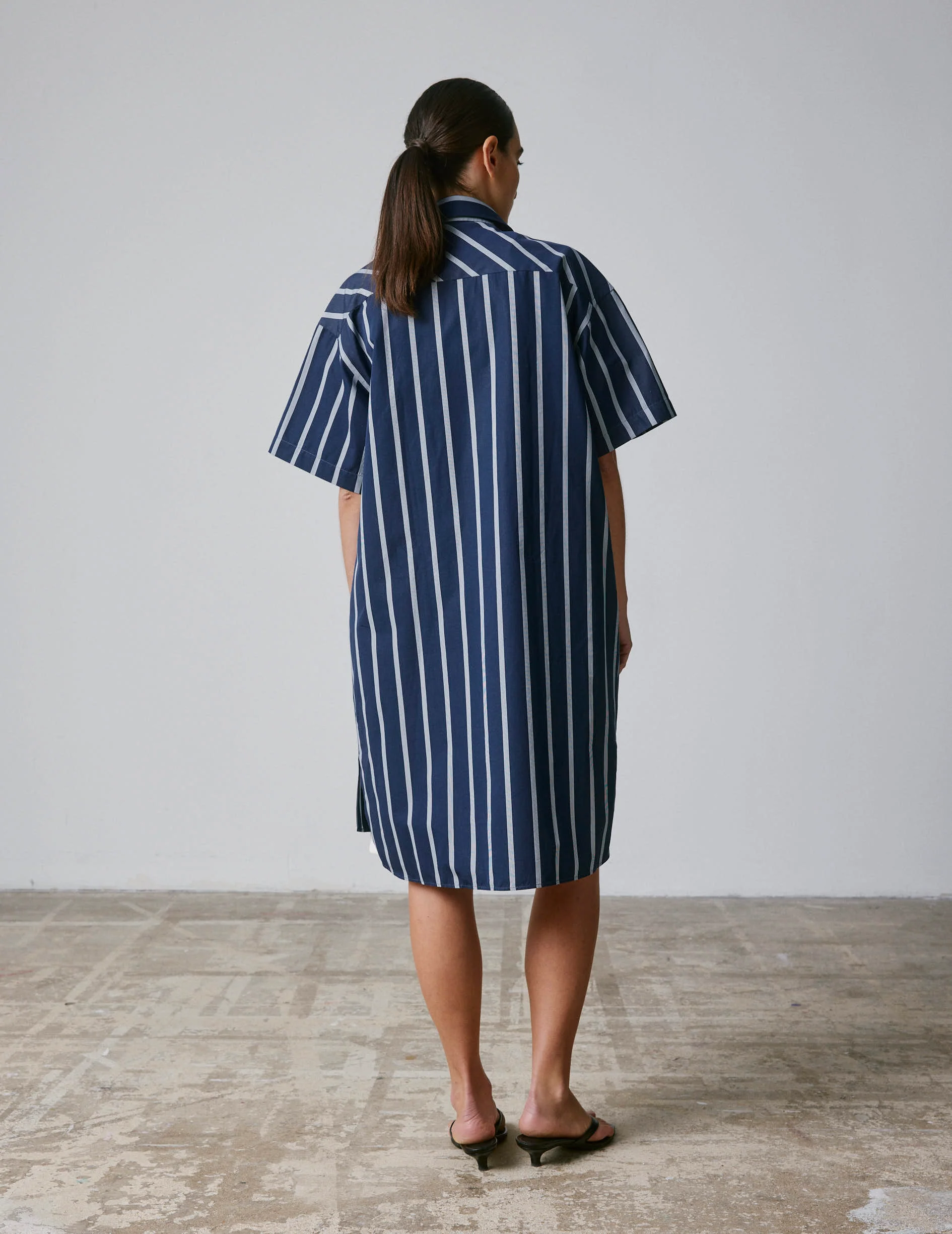 Robe Belharra en popeline marine - Image 3