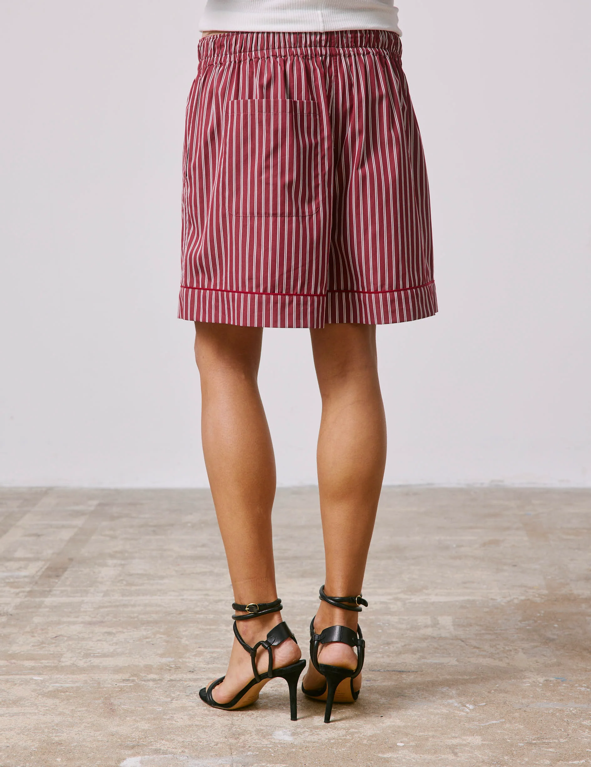 Short Nina en popeline bordeaux - Image 2