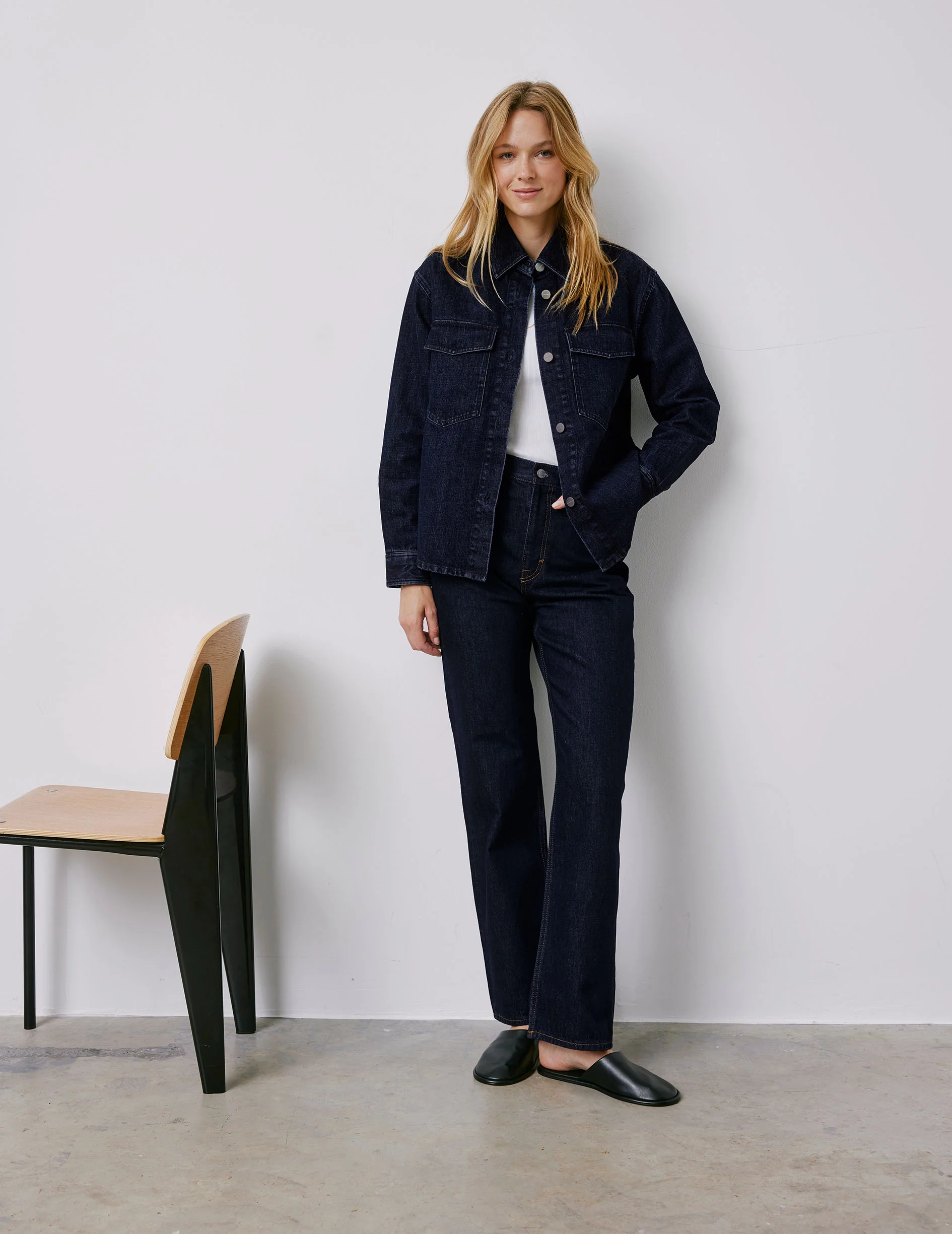 Surchemise Ingrid en denim bleu marine - Image 3