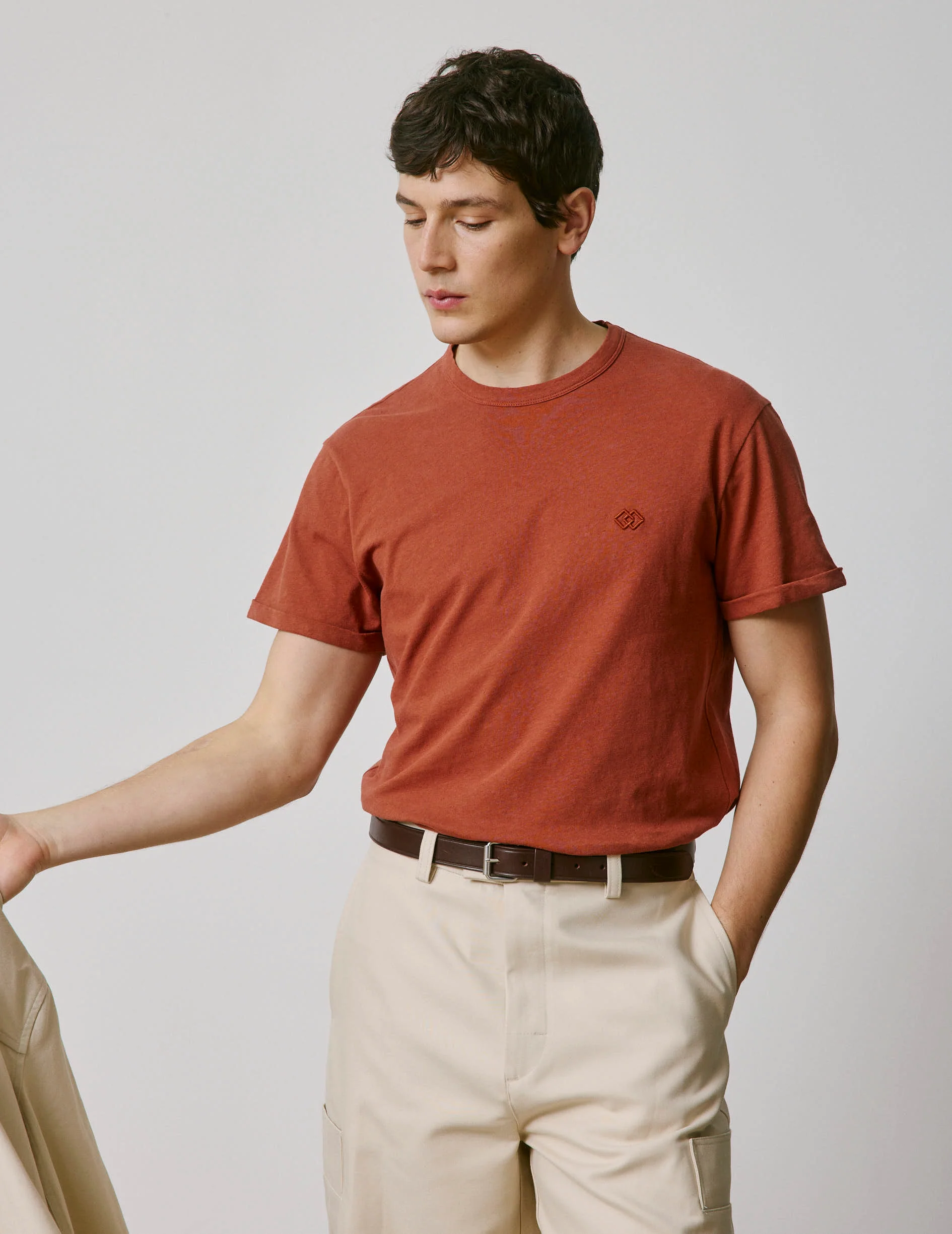 T-shirt Benny en coton et lin rouille - Image 3
