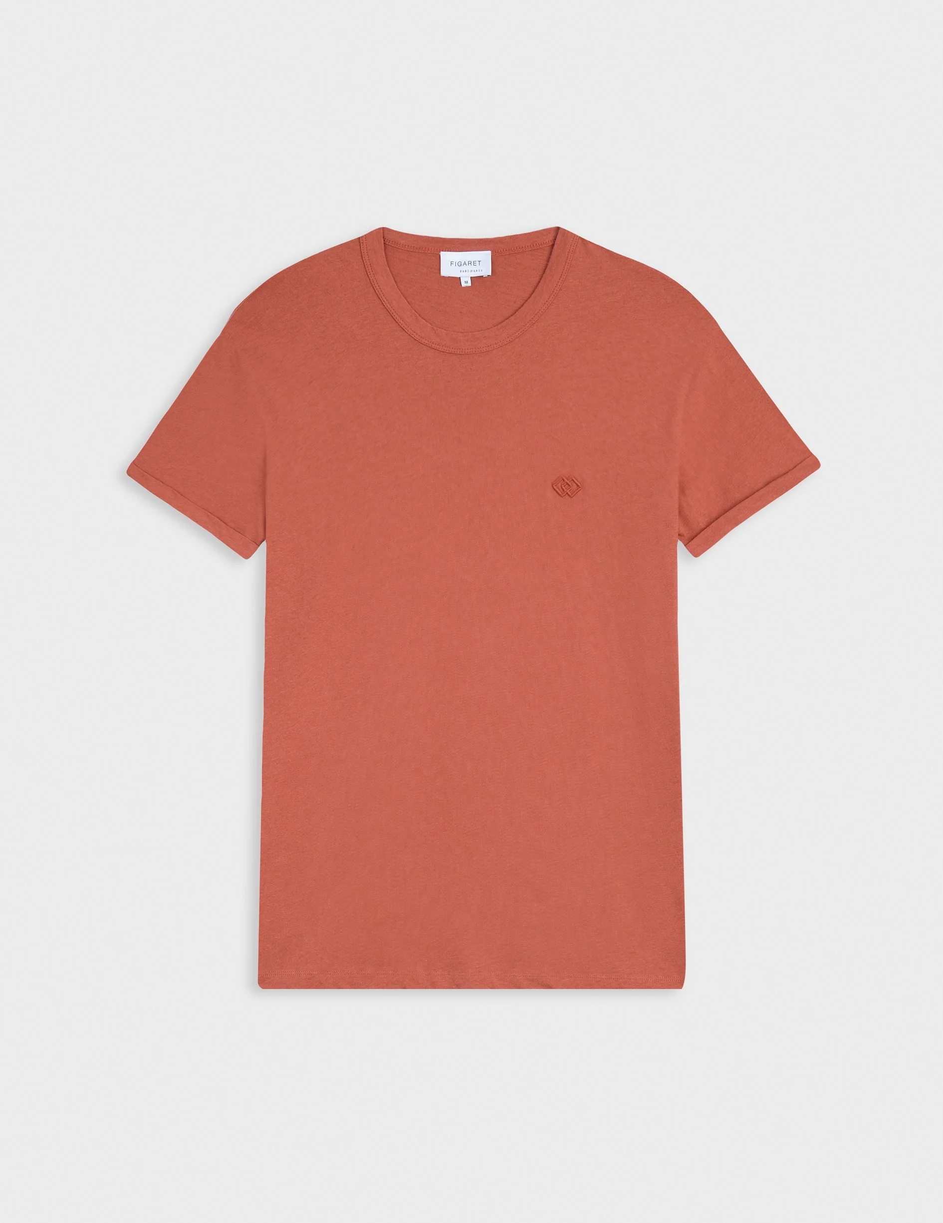 T-shirt Benny en coton et lin rouille - Image 4