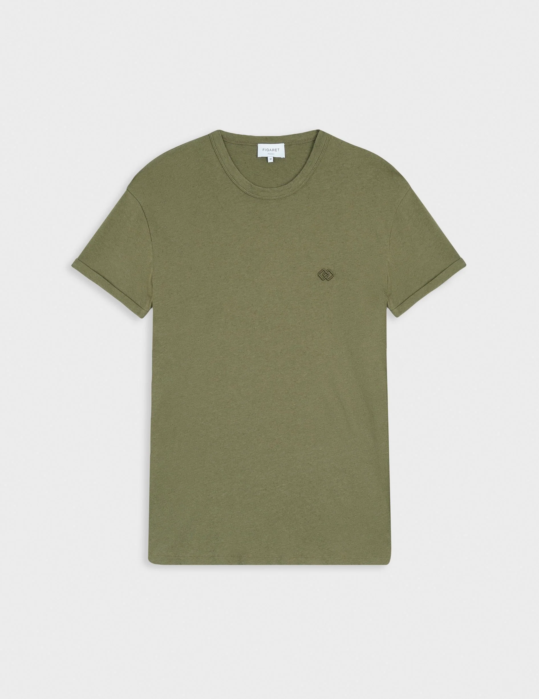 T-shirt Benny en coton et lin kaki - Image 3
