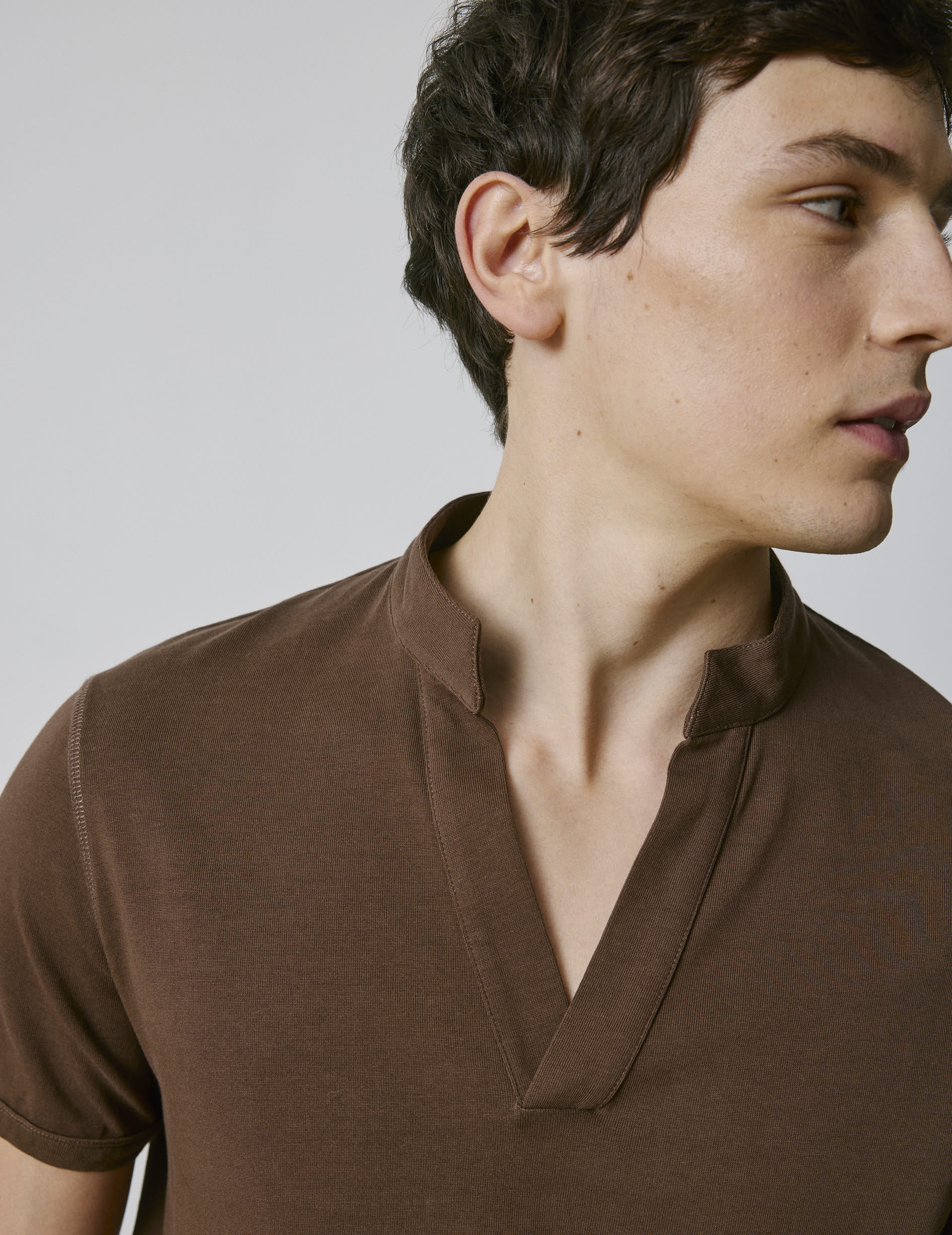 T-shirt Charly en coton marron foncé - Image 3