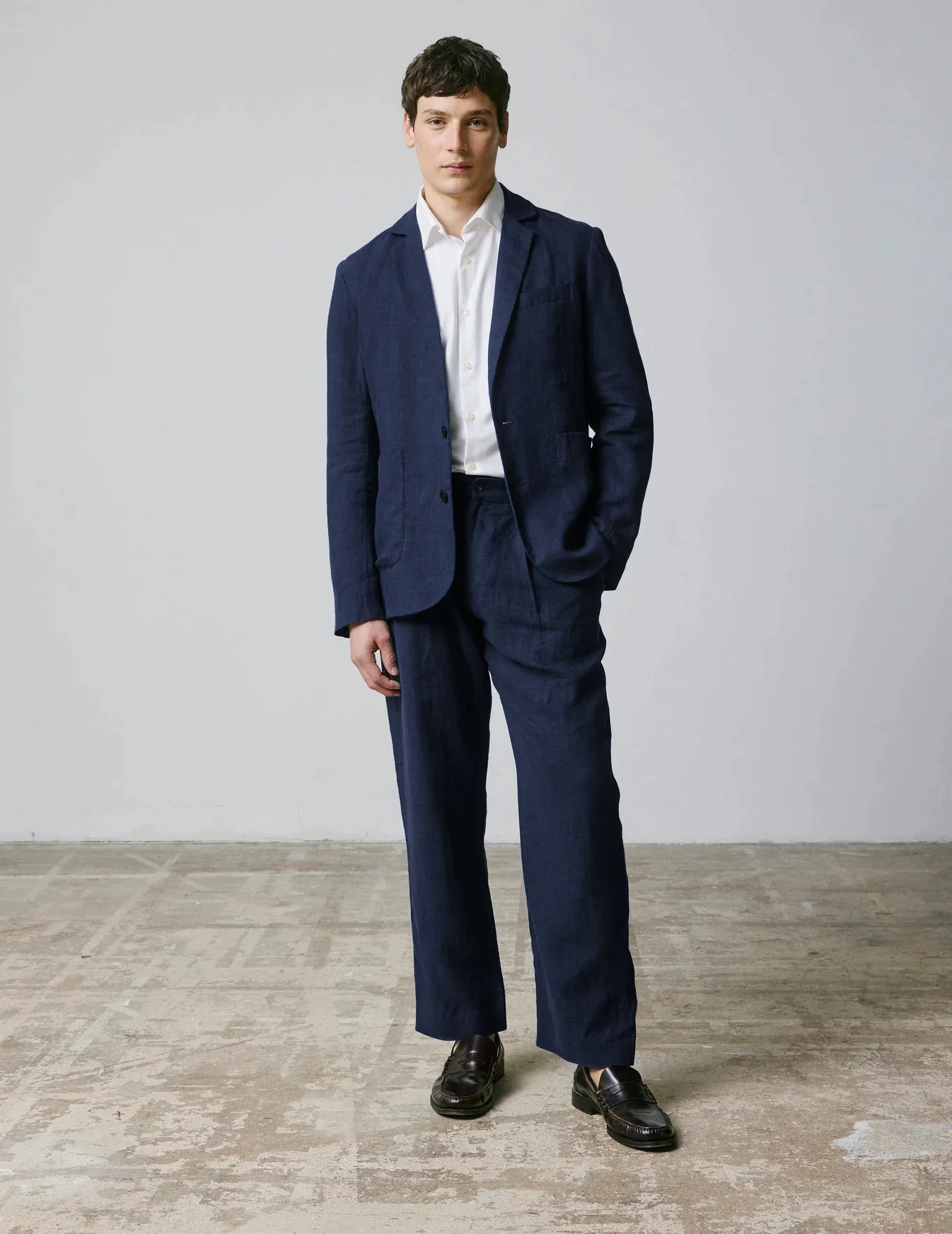 Veste blazer Nathis en lin marine - Image 4