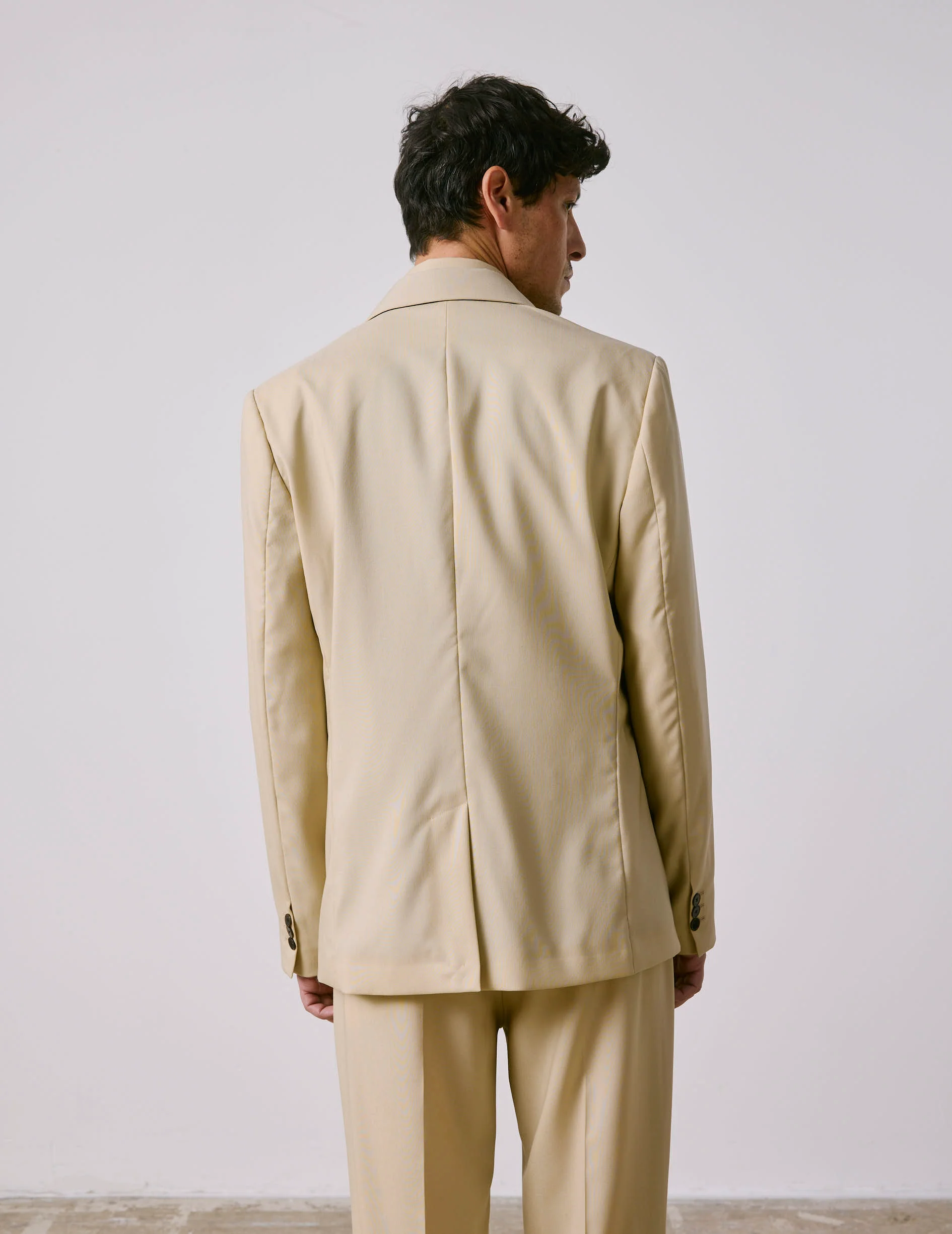 Veste de costume Marlon en laine vierge beige - Image 3
