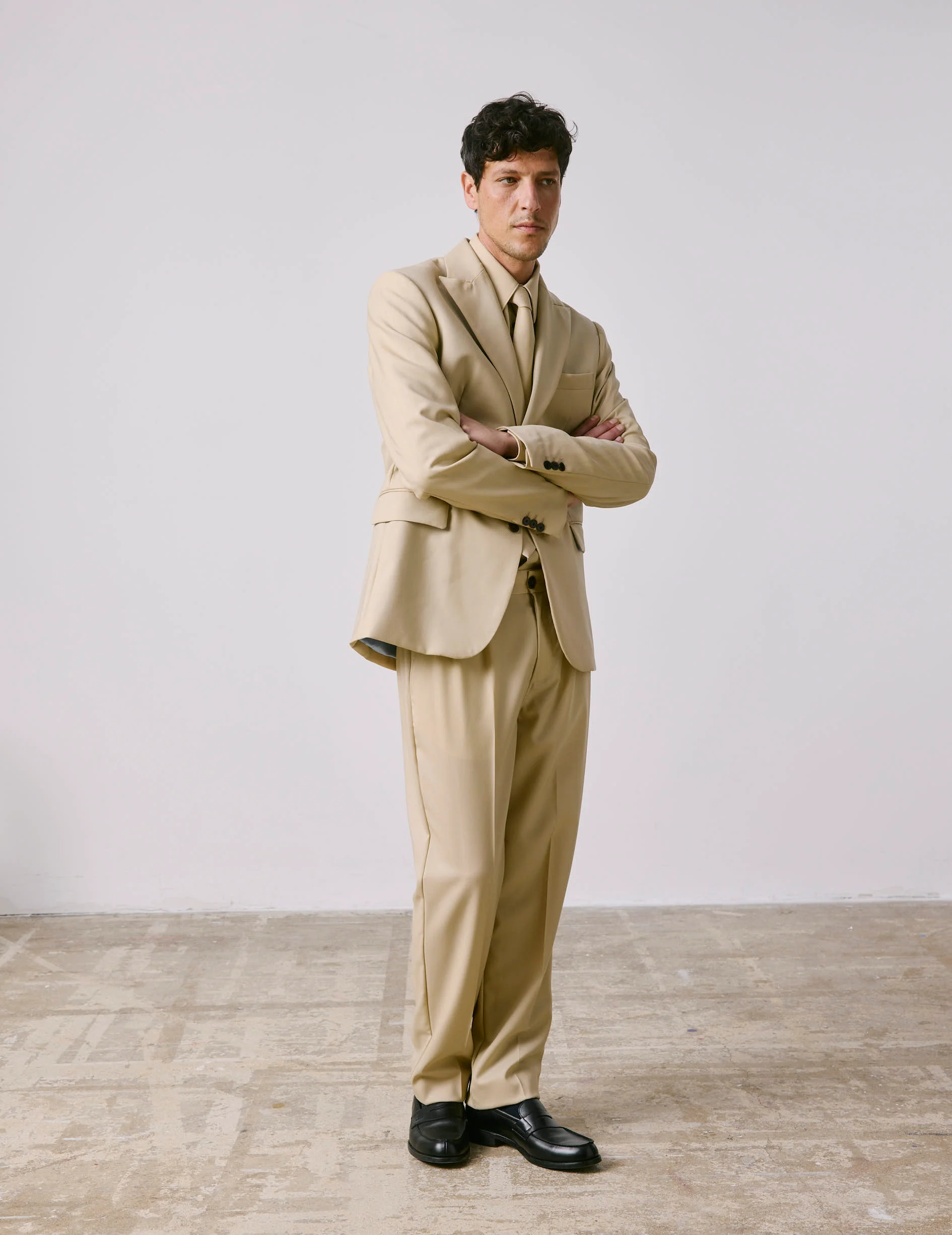 Veste de costume Marlon en laine vierge beige - Image 4